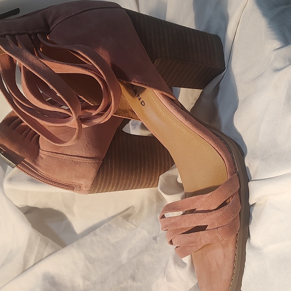 Lucky brand blush suede block heel sandal - Picture 11 of 12